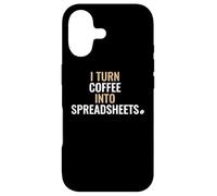 Carcasa para iPhone 17 Convierto el café en Hojas de cálculo Contabilidad Datos Finanzas