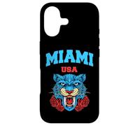 Carcasa para iPhone 17 Cool Miami Beach with Floral Wild Tiger Illustration Graphic