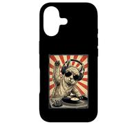 Carcasa para iPhone 17 Cool Retro Llama DJ Funny Llamas Alpaca Música Hombres