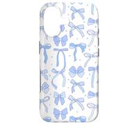 Carcasa para iPhone 17 Coquette Blue Bows and Ribbons Pattern Romantic Style