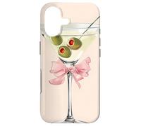 Carcasa para iPhone 17 Coquette Pink Bow Cute Olive Martini Cocktail Dirty Martini