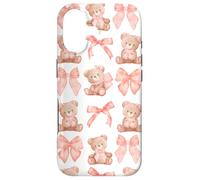 Carcasa para iPhone 17 Coquette Teddy Bears Pink Bow Cute Women Girl Birthday