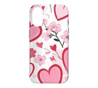 Carcasa para iPhone 17 Corazón Ditsy Patrón Romántico Sakura Flores Cerezo Flores