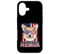 Carcasa para iPhone 17 Corgi Merica 4th of July Dog Funny Patriotic American Flag