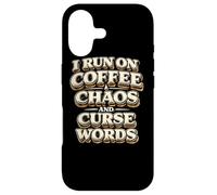 Carcasa para iPhone 17 Corro con café Caos Palabras malditas Regalo Divertido para
