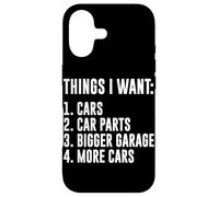 Carcasa para iPhone 17 Cosas Que Quiero Coches Garaje Piezas de Coche Drift Car Racer Car Guy