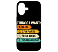 Carcasa para iPhone 17 Cosas Que Quiero Coches Piezas de Coche Garaje más Grande Amante de los Coches
