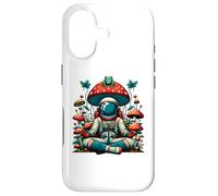 Carcasa para iPhone 17 Cottagecore Astronaut Frog Hongo, Vintage Aesthetic Space