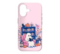 Carcasa para iPhone 17 Cozy Spooky Ghost Reading in Autumn Halloween Teacher Kids