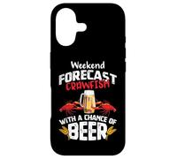 Carcasa para iPhone 17 Crawfish with a Chance of Beer Weekend Forecast Seafood Boil