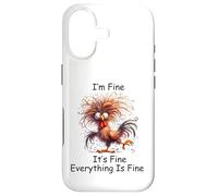 Carcasa para iPhone 17 Crazy Chicken I'm Fine It's Fine Todo está Bien