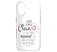 Carcasa para iPhone 17 CREA en mí un corazón Limpio, oh Dios, y renueva un espíritu Recto