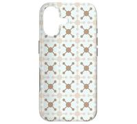 Carcasa para iPhone 17 Cream Mauve Crosses Dots Atom Molecule Geometry Pattern