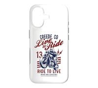 Carcasa para iPhone 17 Creede Colorado Motocicleta Skull Rider Diseño Vintage