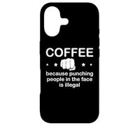 Carcasa para iPhone 17 Cup Coffee Because Punching People in The Face is Illegal