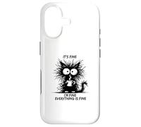 Carcasa para iPhone 17 Cute Black Cat It's Fine I'm Fine Everything Is Fine Funny