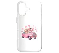 Carcasa para iPhone 17 Cute Cockapoo Doodle Dogs in Pink Car Heart Valentines Day