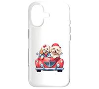 Carcasa para iPhone 17 Cute Cockapoo Doodle Dogs in Red Car Heart Valentines Day