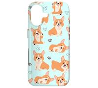 Carcasa para iPhone 17 Cute Corgi Dog with Paws Lover in Aqua Turquoise Pattern