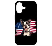 Carcasa para iPhone 17 Cute Funny USA American Flag 4th July Patriotic Bostie Lover