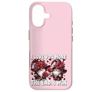 Carcasa para iPhone 17 Cute GNOME I Love You More The End I Win Pink Valentines