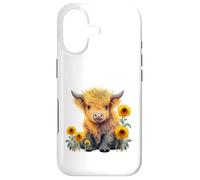 Carcasa para iPhone 17 Cute Highland Cow with Sunflowers Country Heifer Farm Farmer