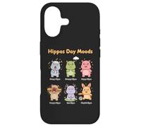 Carcasa para iPhone 17 Cute Hippo Day Moods - Divertido diseño de emociones de hipopótamo