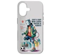 Carcasa para iPhone 17 Cute Just Boy Who Loves Soccer & Robots Anime Game Robótica