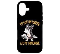 Carcasa para iPhone 17 Cute Kids Boys Girls Funny Ate My Homework Bostie Dog Lover