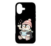 Carcasa para iPhone 17 Cute Penguin Hot Cocoa Winter Beanie Scarf Socks