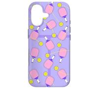 Carcasa para iPhone 17 Cute Pink Paddle Pickleball Court Design for Girls