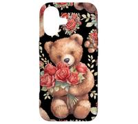 Carcasa para iPhone 17 Cute Valentines Teddy Bear Motif For Mama Bouquet of Roses