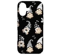 Carcasa para iPhone 17 Cute Winter Gnomes In Buffalo Plaid Black and White Pattern