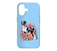 Carcasa para iPhone 17 Cute Womens Girls Cute Funny Floral Flowers Great Dane Lover
