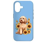 Carcasa para iPhone 17 Cute Womens Girls Dog Lover Sunflowers Flowers Cockapoo