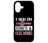 Carcasa para iPhone 17 Cute Womens Girls Run on Caffeine & Words Ferret Lover