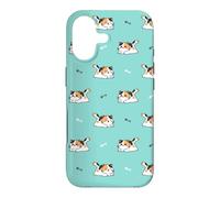 Carcasa para iPhone 17 Cute Womens Girls Teal Kawaii Cat Pattern Calico Cat Lover