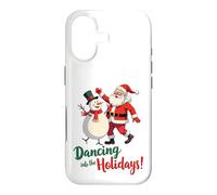 Carcasa para iPhone 17 Dancing into The Holidays Papá Noel muñeco de Nieve Regalo Hombres Mujeres