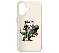 Carcasa para iPhone 17 David Dabbing Astronauta en un Dinosaurio Dibujos Animados