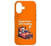 Carcasa para iPhone 17 Dead Tired Still Reading Skeleton Humor