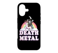 Carcasa para iPhone 17 Death Metal Rock Music Rainbow Grim Reaper Riding Unicorn