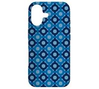 Carcasa para iPhone 17 Deep Cobalt Blue Hexagons Linked Rings Circles Dots Pattern