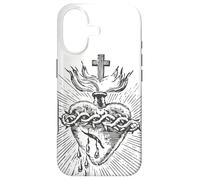Carcasa para iPhone 17 Devoción al Sagrado Corazón de Jesús Arte Católico Vintage