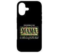 Carcasa para iPhone 17 Día de la Madre Proverbios Cristianos Blessed Momma Wildflowers
