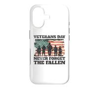 Carcasa para iPhone 17 Día de los Veteranos Nunca Olvides a los Soldados caídos de la Bandera de Estados Unidos