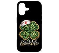 Carcasa para iPhone 17 Día de San Patricio Nurse Scrub Life Leopard Shamrock