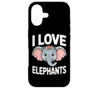 Carcasa para iPhone 17 Diadema Floral con Texto en inglés I Love Elephants