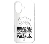 Carcasa para iPhone 17 Dios es mi Paraguas en Medio de la tormenta