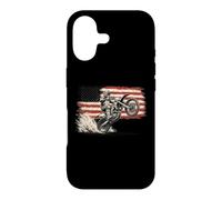 Carcasa para iPhone 17 Dirt Bike American Flag Motocross Biker Vintage USA Cool