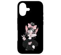 Carcasa para iPhone 17 Diseño de Gafas Rosas con diseño de gatita Kawaii, guiñando un Ojo de la Paz